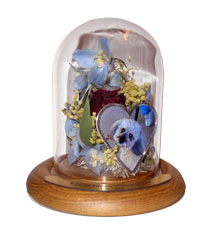 Pet Memorial Flowers Preservation in Table Dome